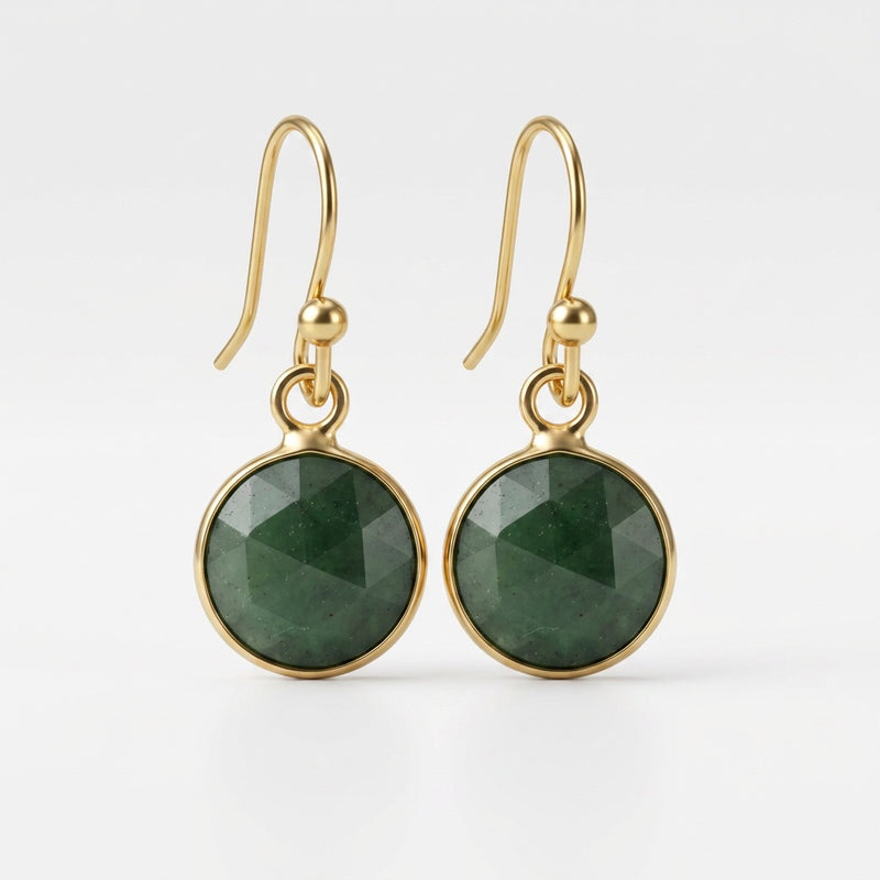 Green Aventurine Drop Earrings "Precious"