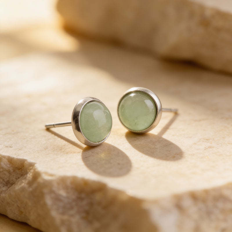 Aventurine Stone Stud Earrings "Orbita"