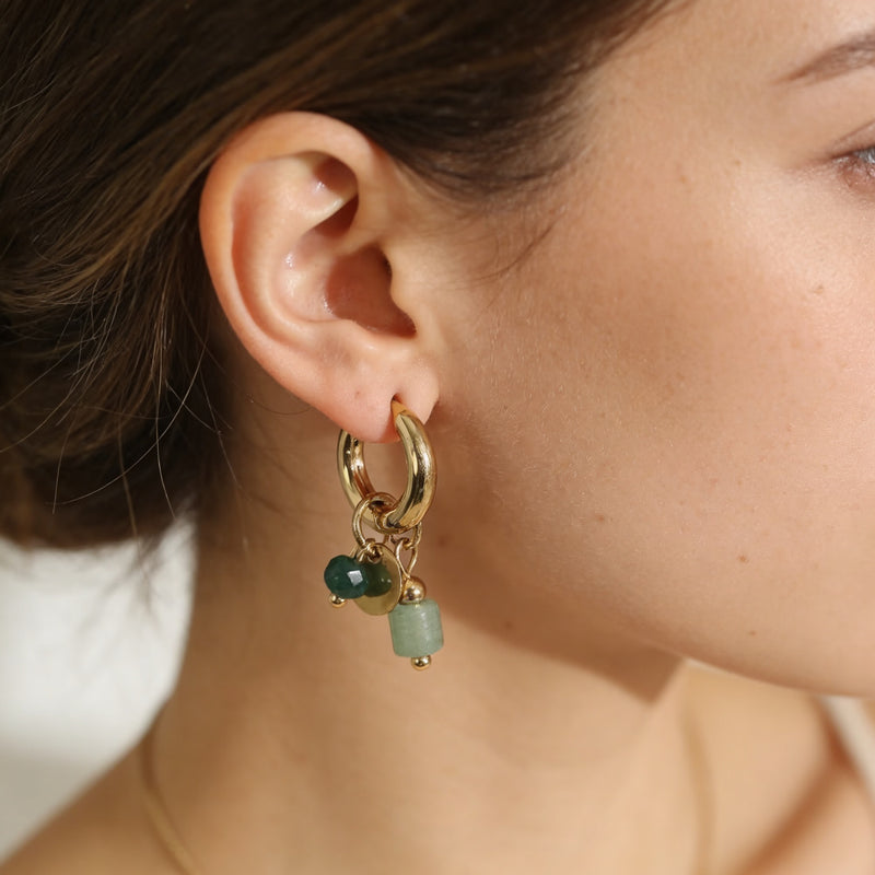 Green Aventurine Earrings "Golden Aura"