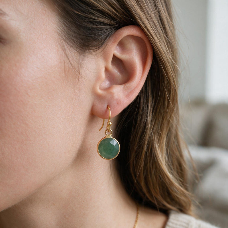 Green Aventurine Drop Earrings "Precious"