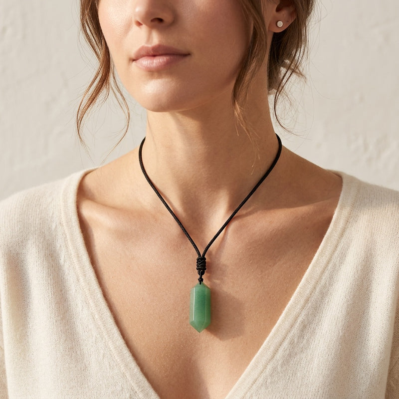 Aventurine Gemstone Necklace "Totem"