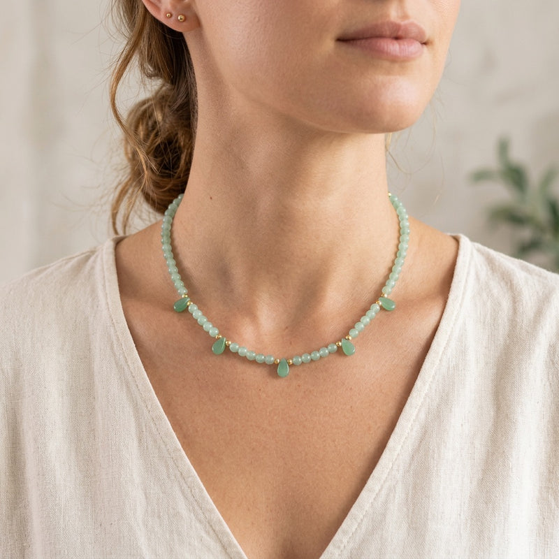 Green Aventurine Necklace "Reflection"