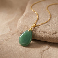 Green Aventurine Stone Necklace “Perle”