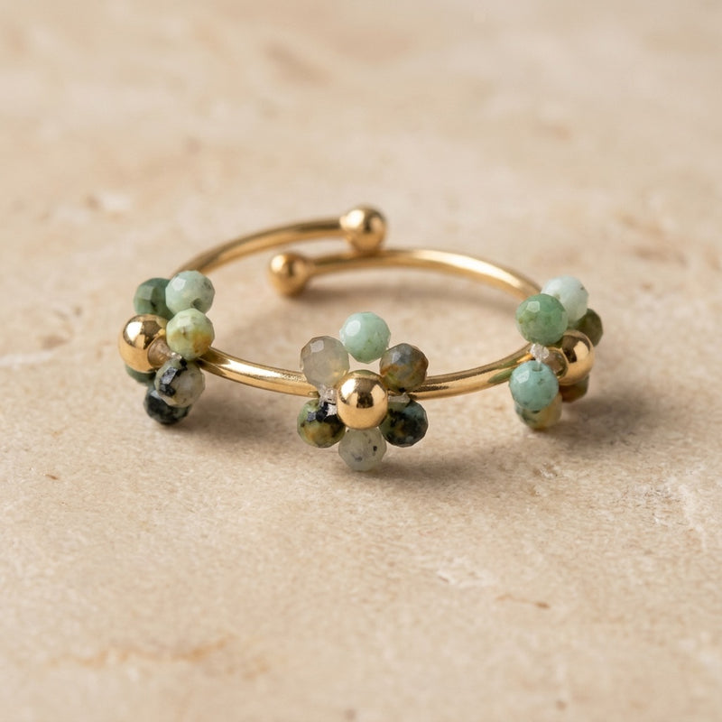 Aventurine Ring "Flower"