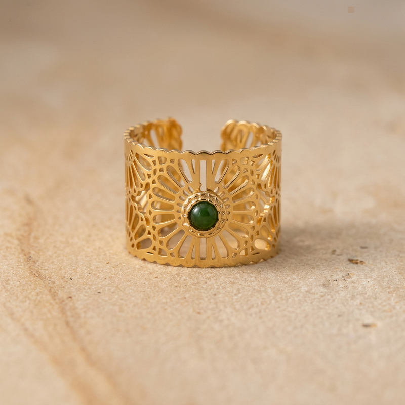 Green Aventurine Adjustable Ring "Versatil"