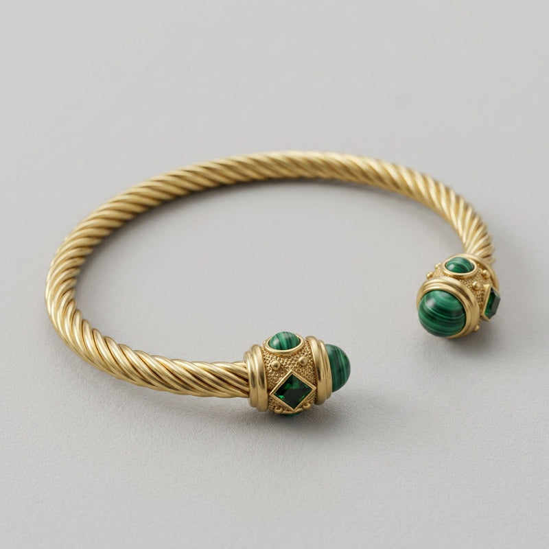 Malachite Cuff Bracelet “Veloris”