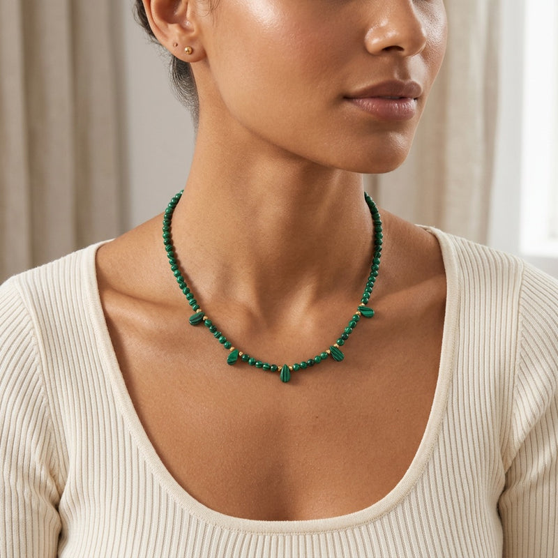 Malachite Necklace "Reflection"