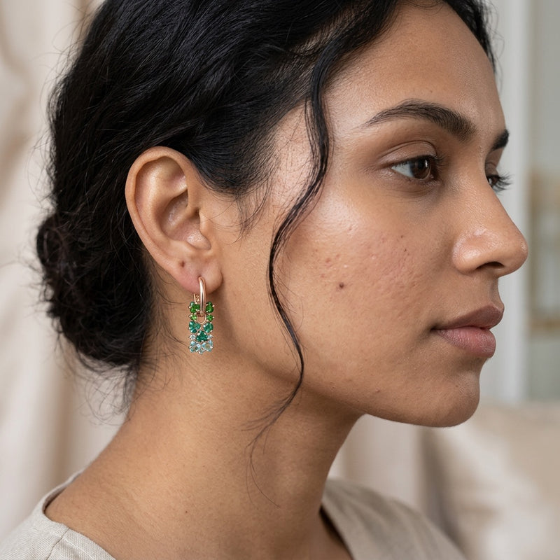 Green Onyx Earrings "Gradient"