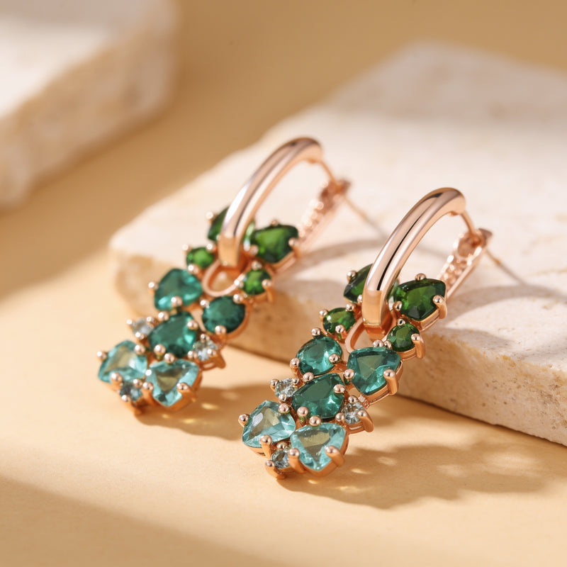 Green Onyx Earrings "Gradient"