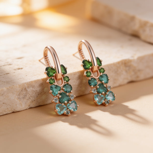 Green Onyx Earrings "Gradient"