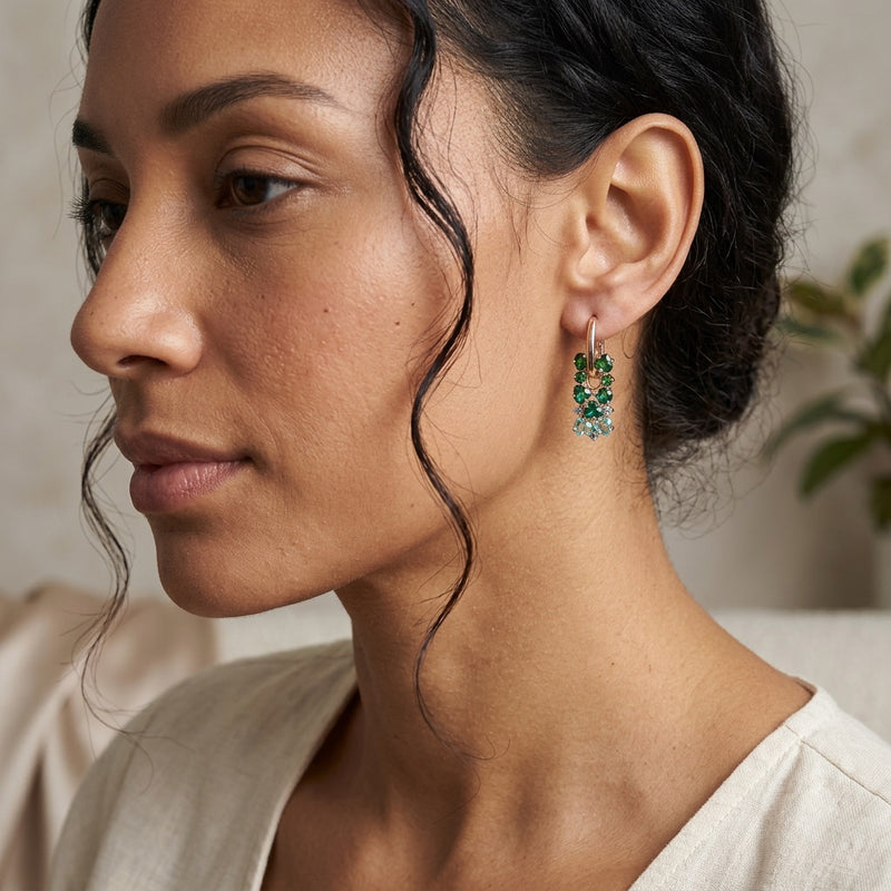 Green Onyx Earrings "Gradient"