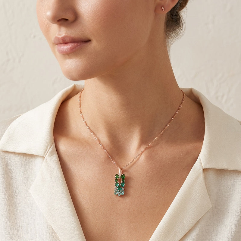 Green Onyx Necklace "Gradient"