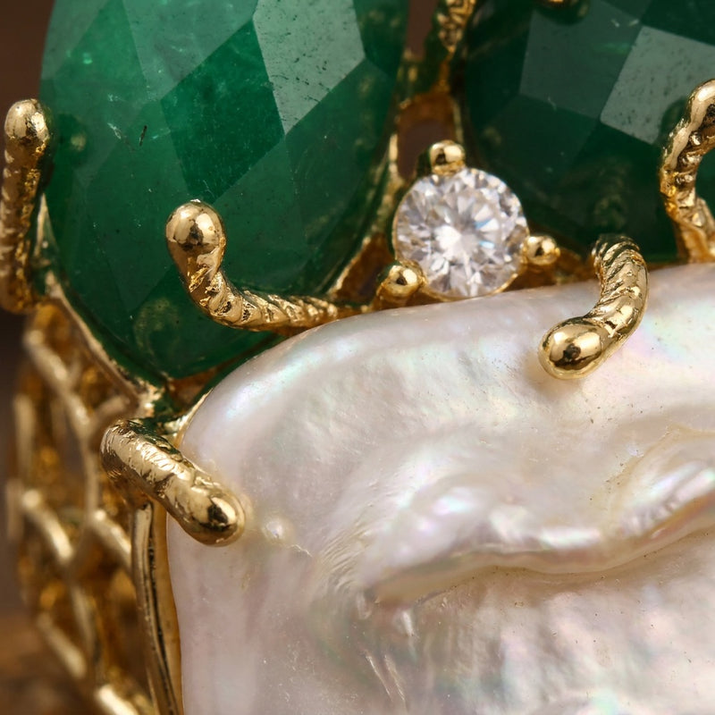 Green Onyx Stone Ring "Diana"