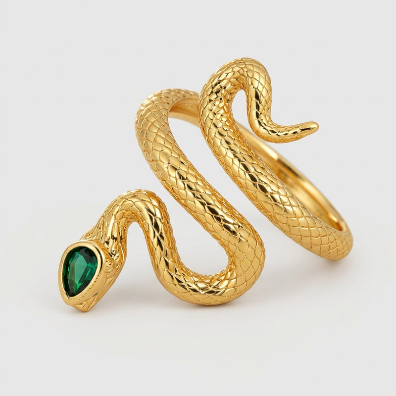 Green Onyx Ring "Verdant Serpent"