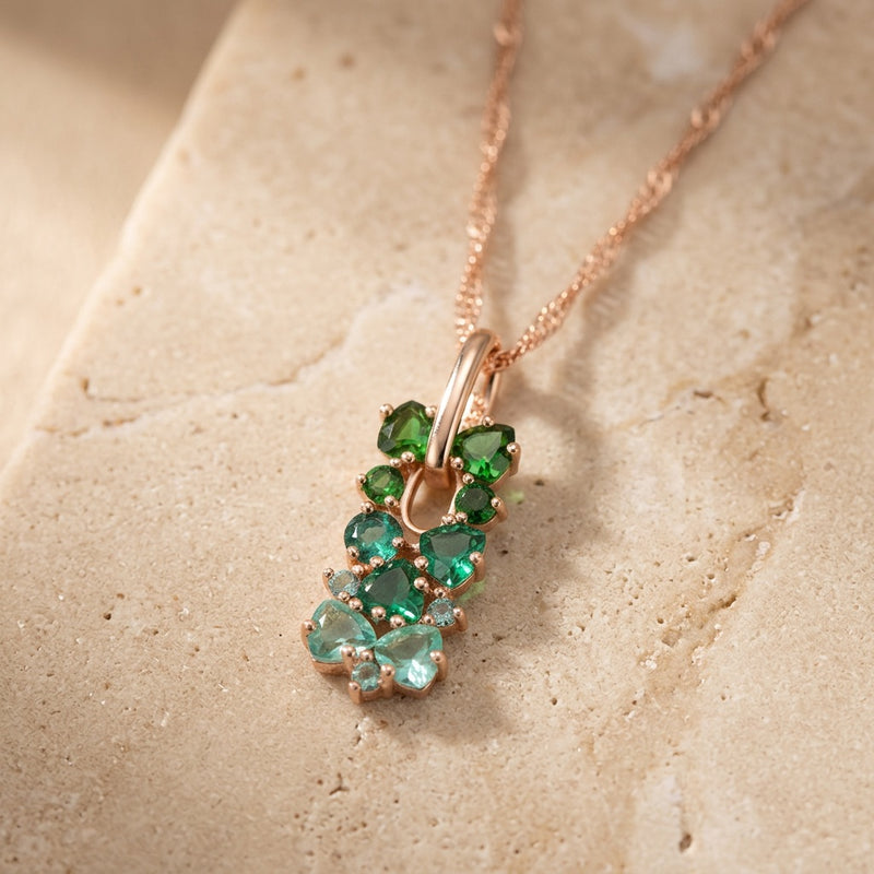 Green Onyx Necklace "Gradient"
