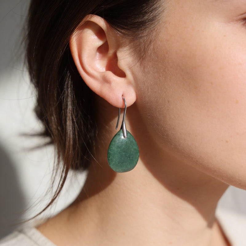 Aventurine Stone Earrings "Elaris Dew"