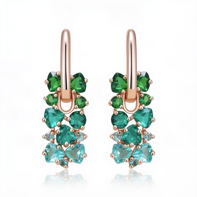 Green Onyx Earrings "Gradient"