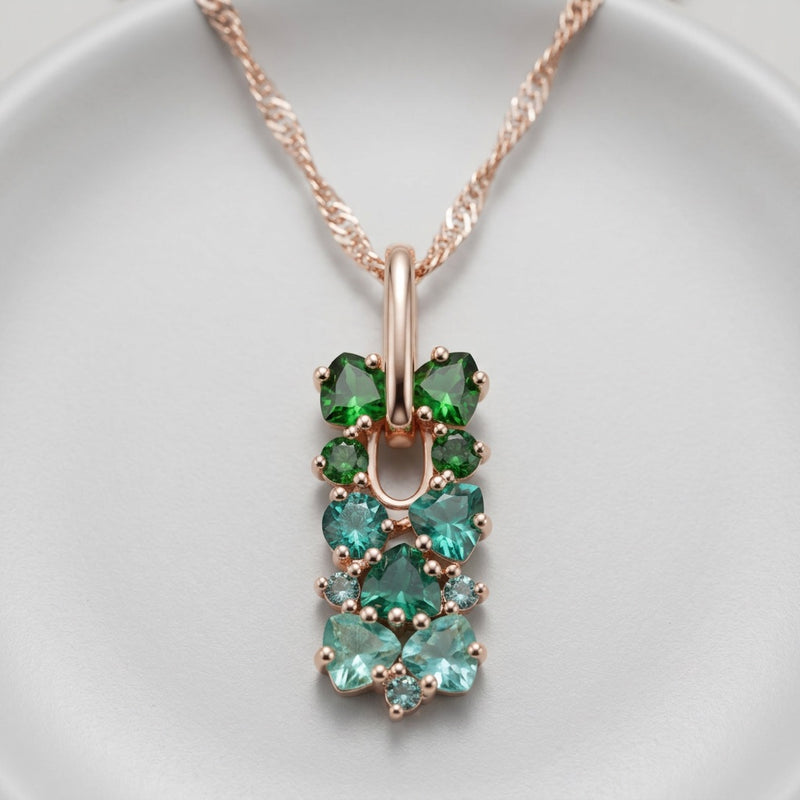 Green Onyx Necklace "Gradient"