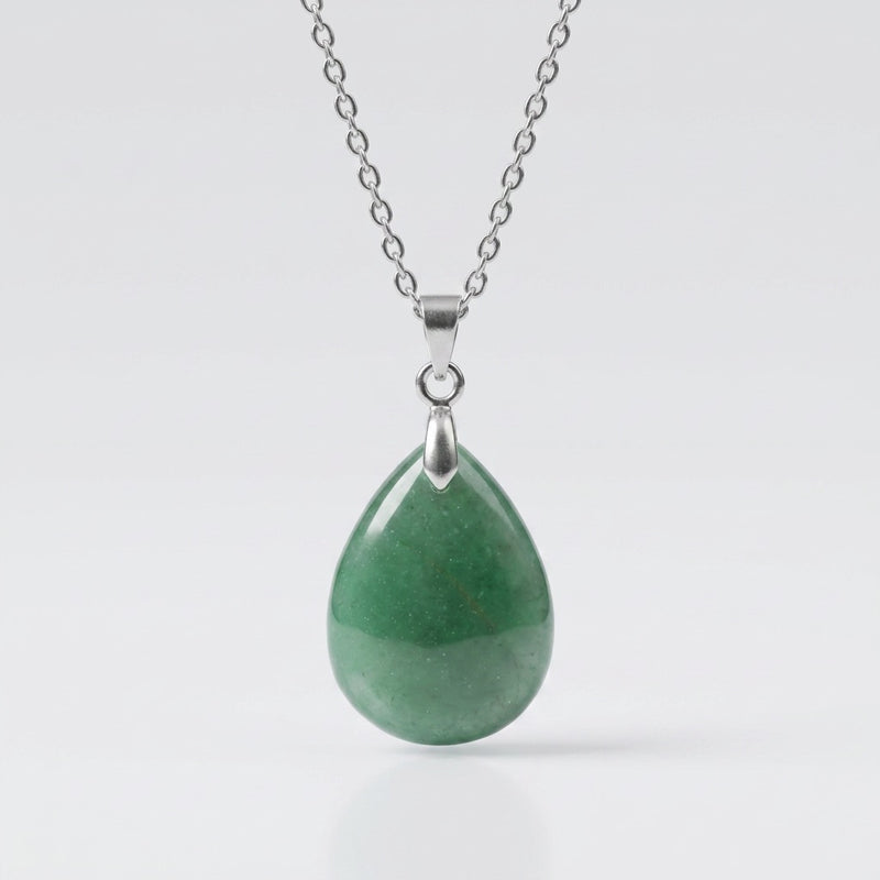 Green Aventurine Stone Necklace “Perle”