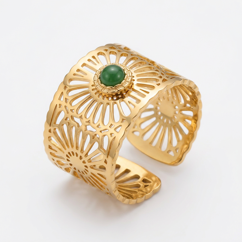 Green Aventurine Adjustable Ring "Versatil"