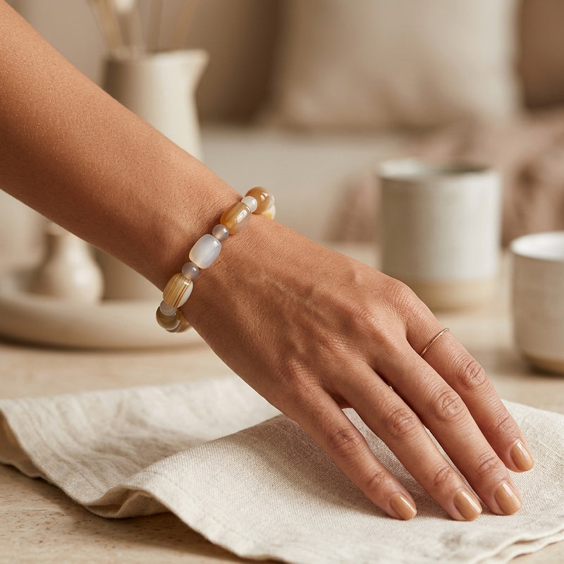 Grey Agate Bracelet "Elyra"