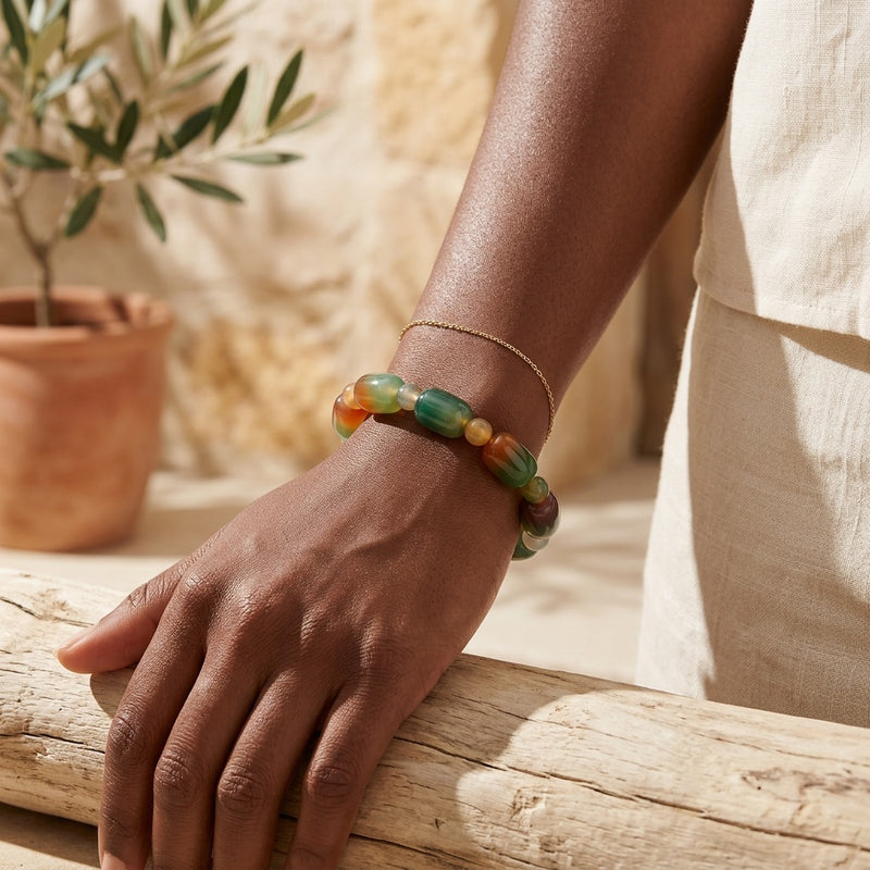 Peacock Agate Bracelet "Elyra"