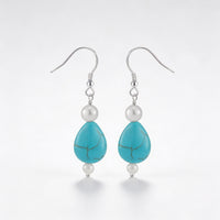 Turquoise Stone Earrings "Mega Galet"