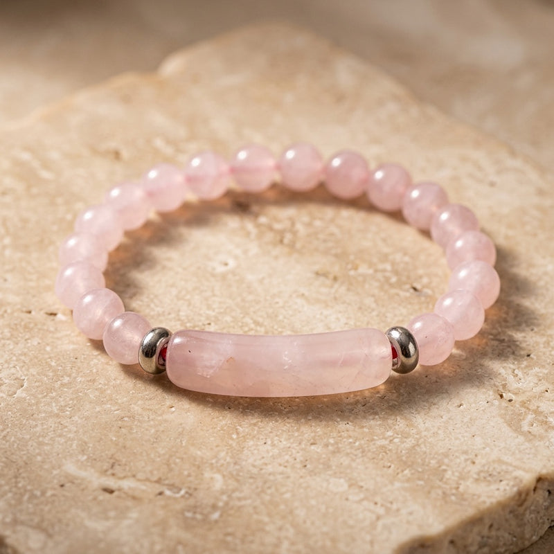 Rose Quartz Stone Bracelet "Elarose"