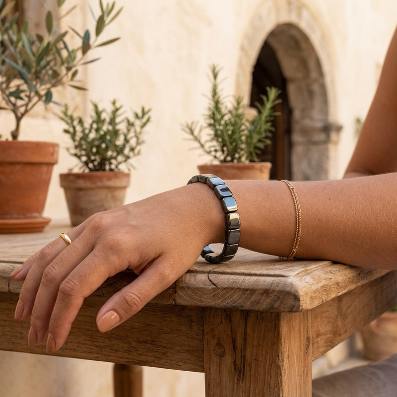 Hematite Stone Bracelet "Shadow Core"