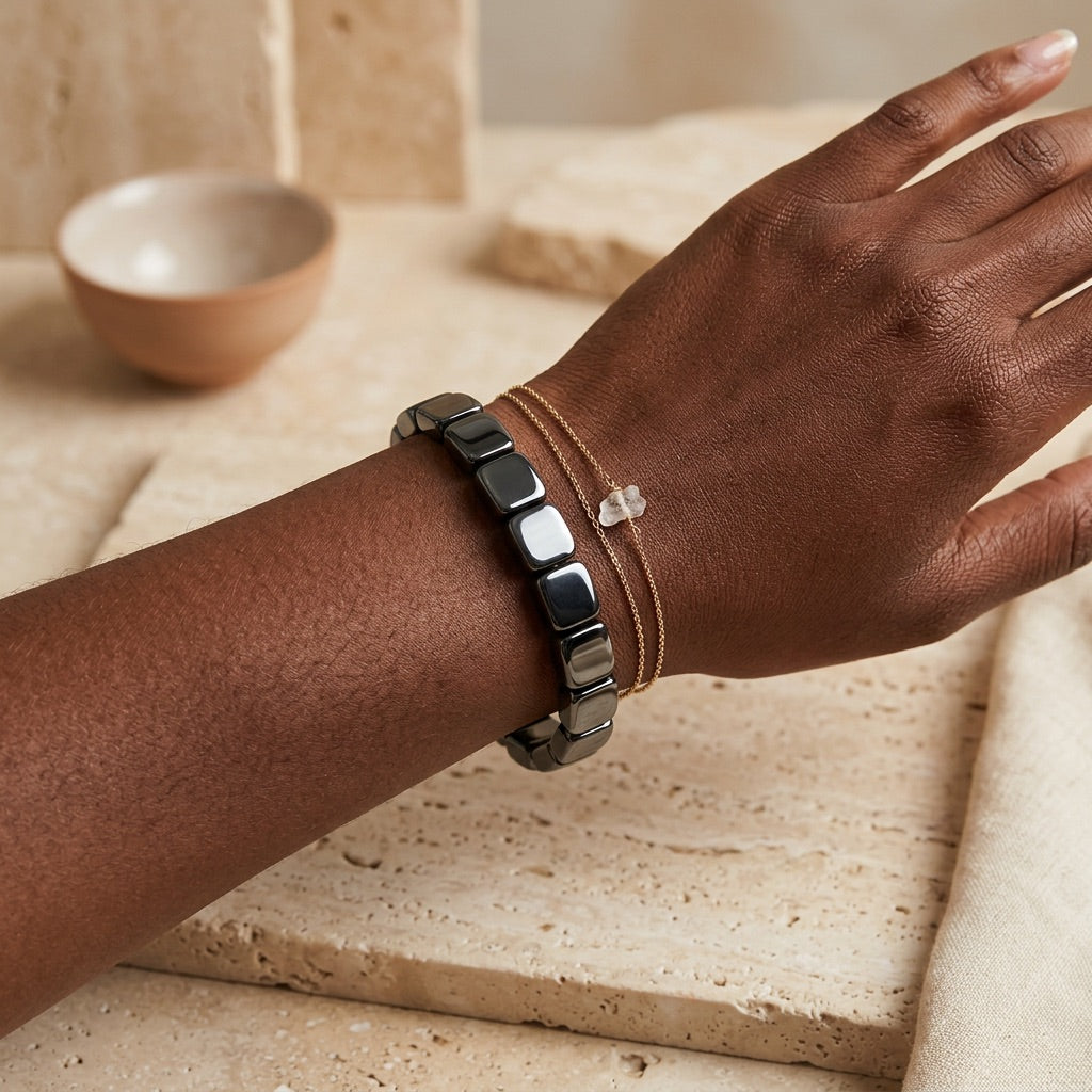 Hematite Stone Bracelet "Shadow Core"