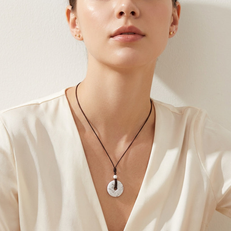 Howlite Stone Pendant "Orbit"