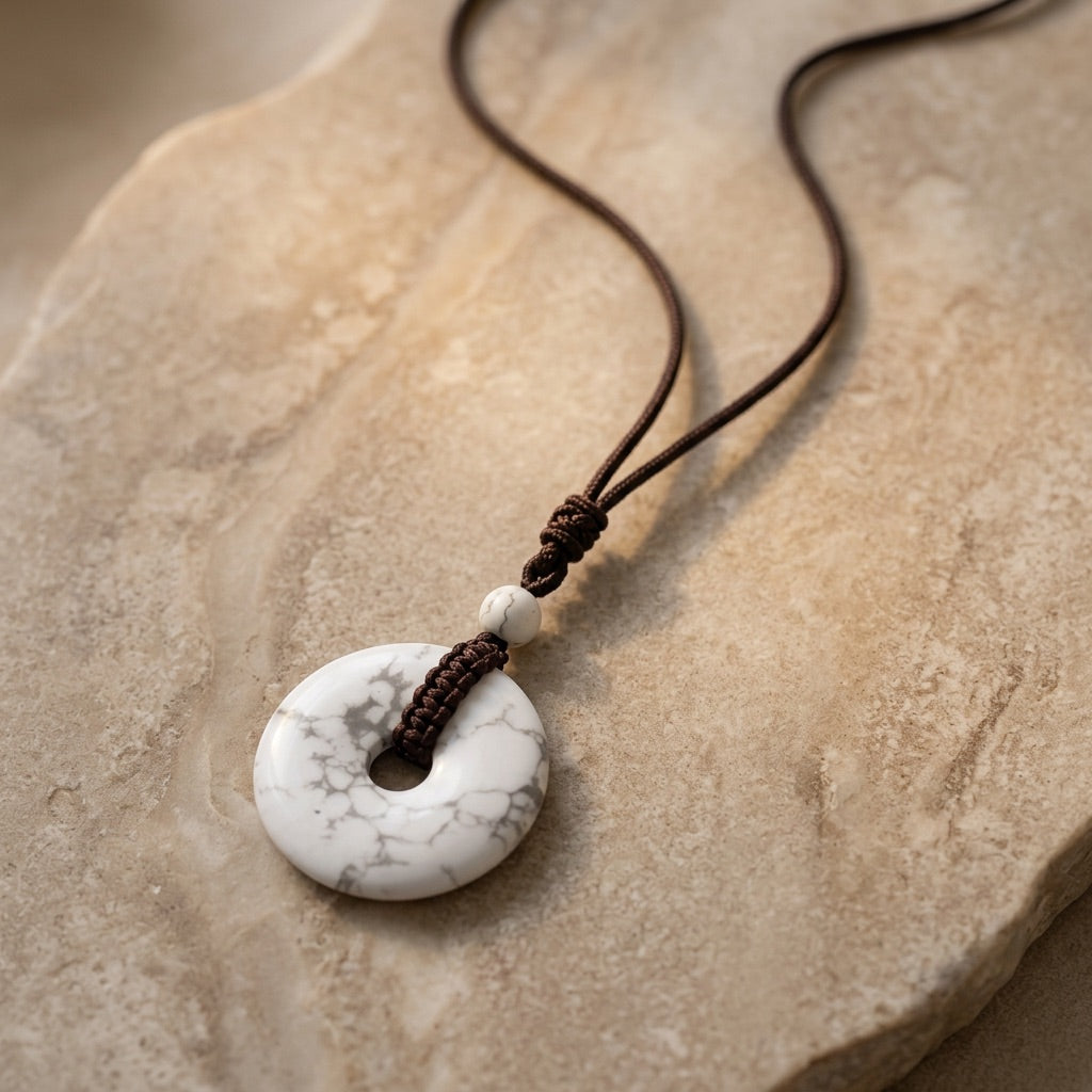 Howlite Stone Pendant "Orbit"