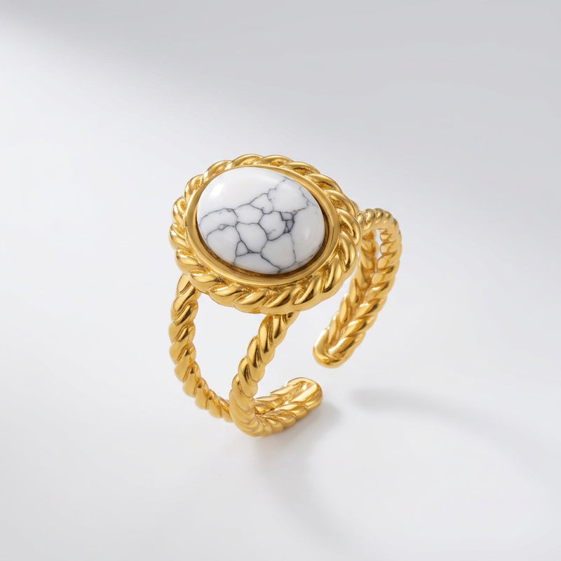 Howlite Stone Ring “Freya”