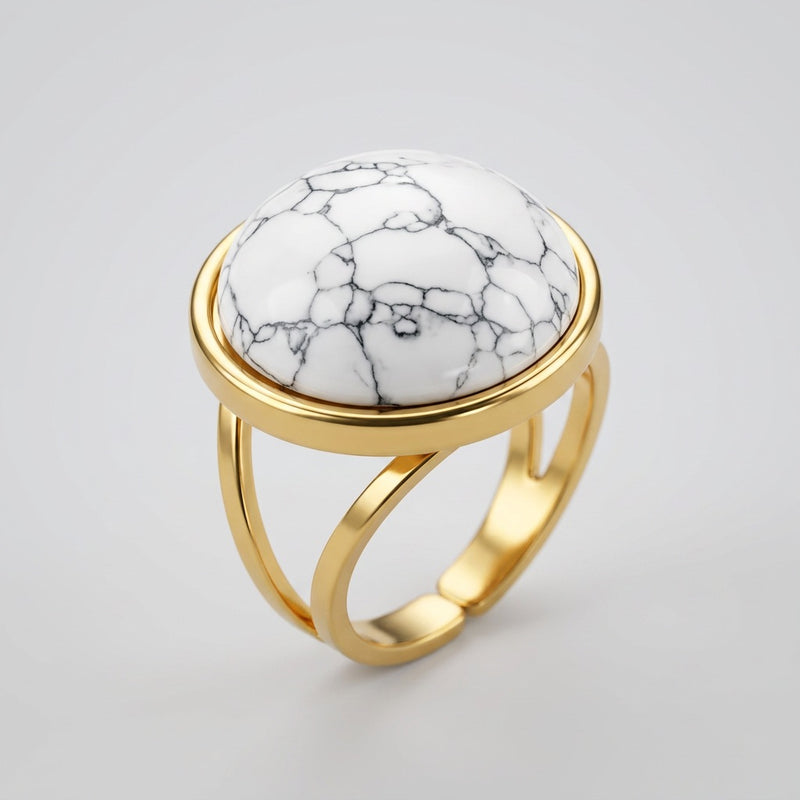 Howlite Stone Ring “Serelis”
