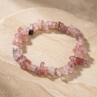 Rose Quartz Irregular Stone Bracelet "Nama"