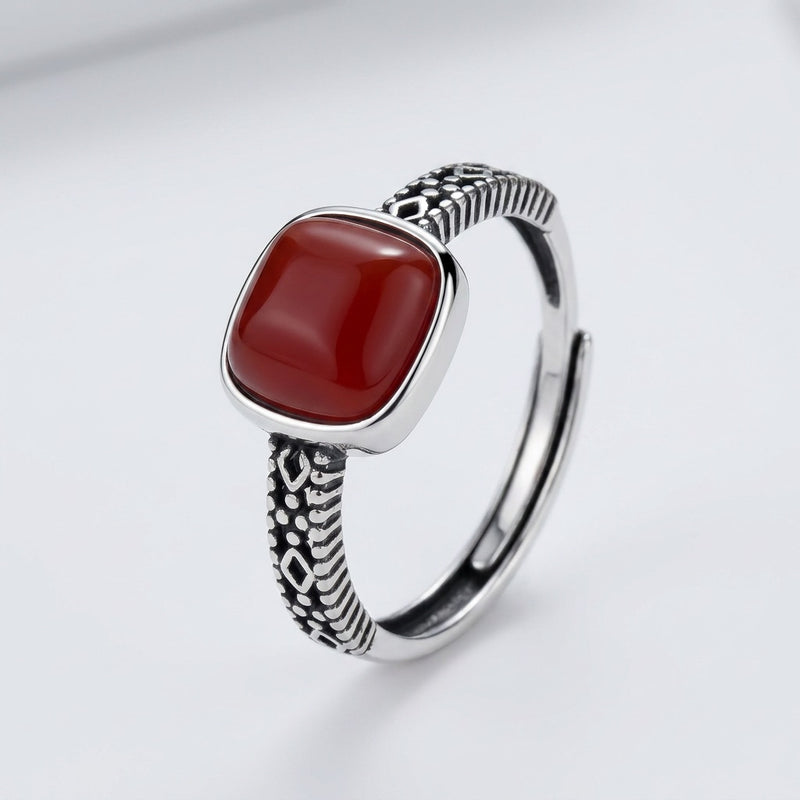 Jasper Stone Adjustable Ring "Iron Horizon"