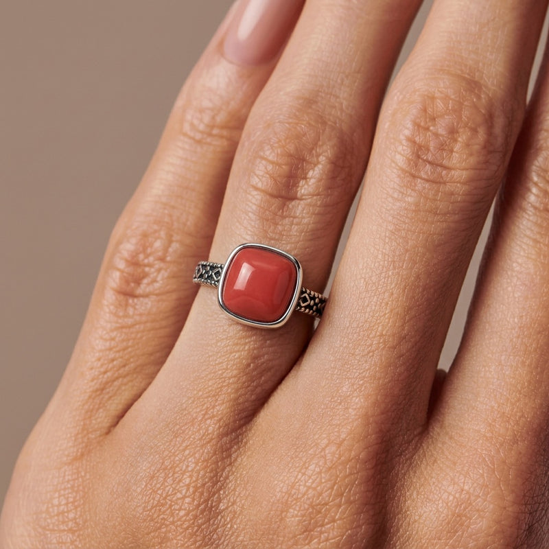 Jasper Stone Adjustable Ring "Iron Horizon"