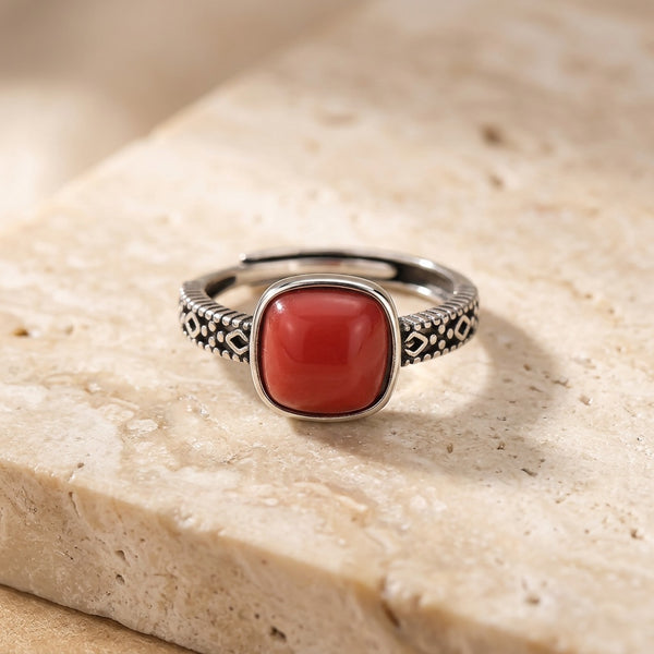 Jasper Stone Adjustable Ring "Iron Horizon"