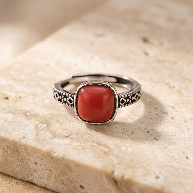 Jasper Stone Adjustable Ring "Iron Horizon"