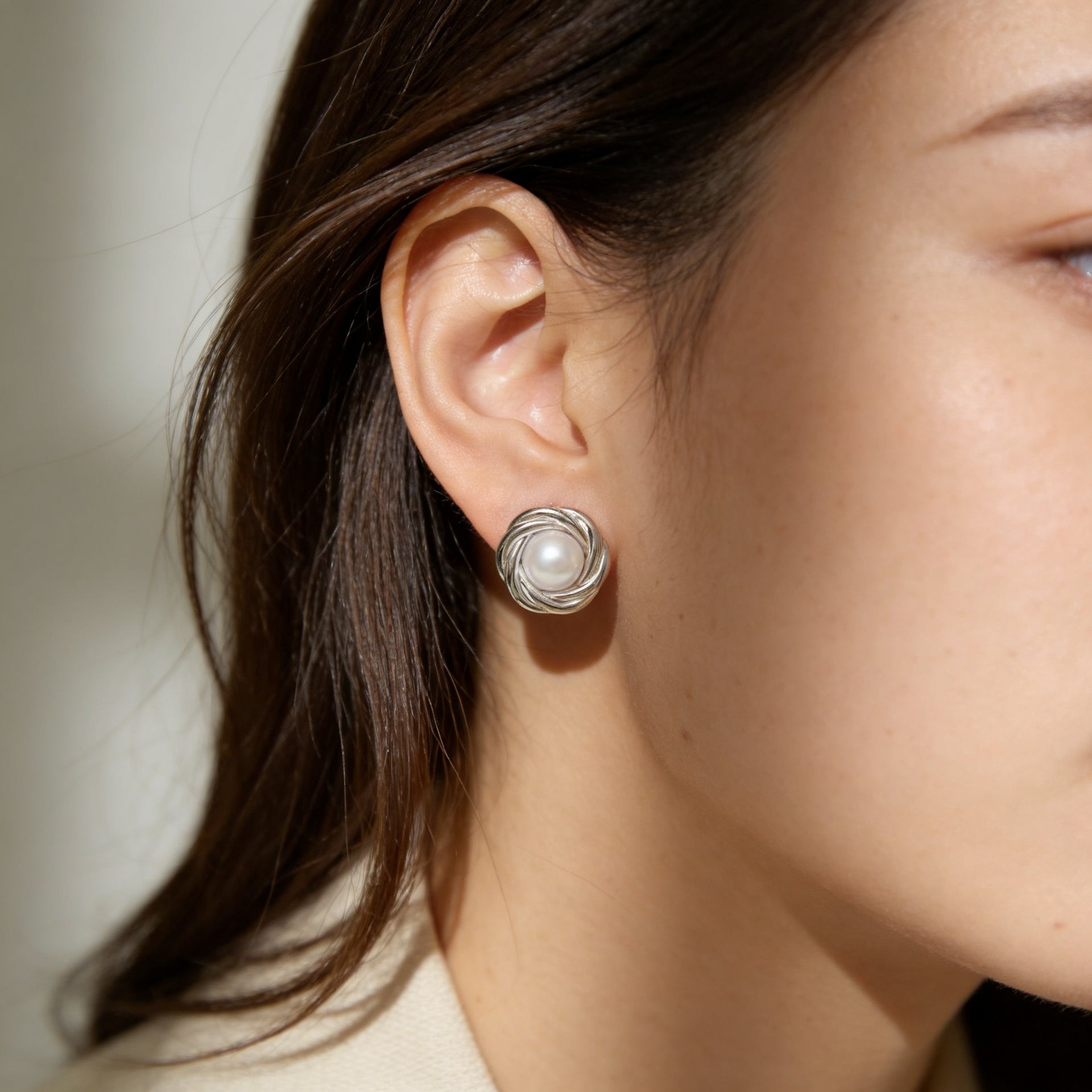 Pearl Earrings "Lunelle Weave"