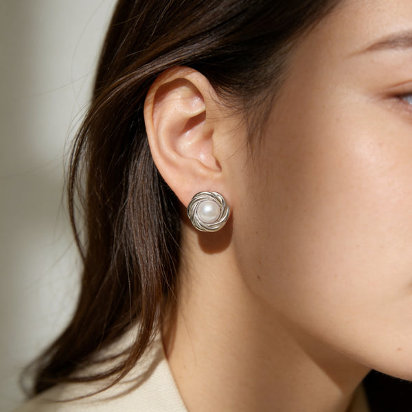 Pearl Earrings "Lunelle Weave"