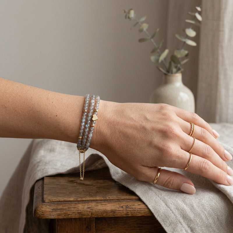 Labradorite Stone Bracelet “Moonveil Echo”