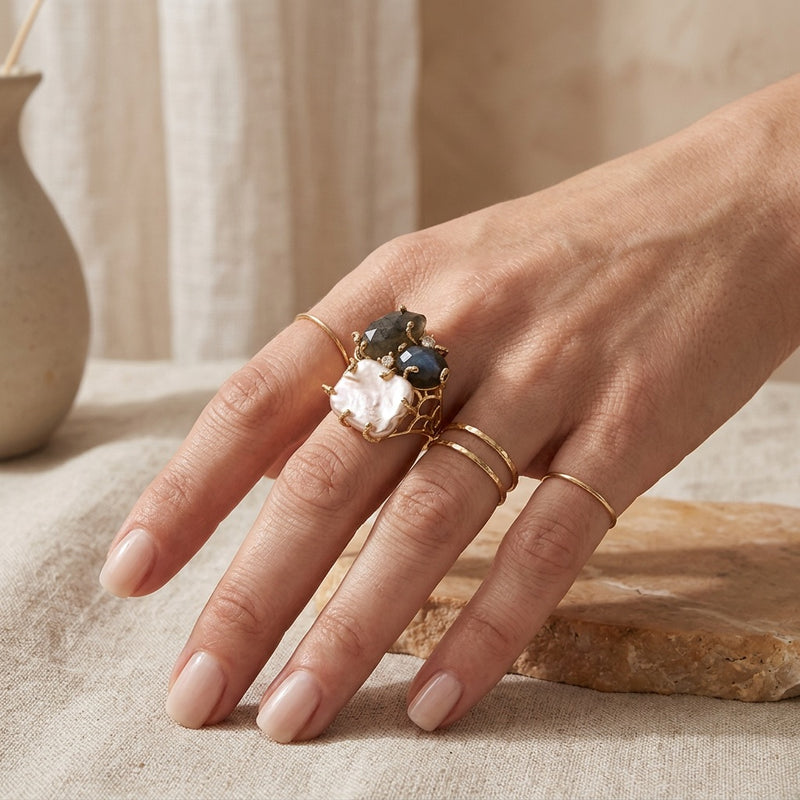 Labradorite Stone Ring "Diana"