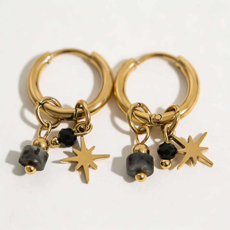 Labradorite Stone Earrings "Noctara"