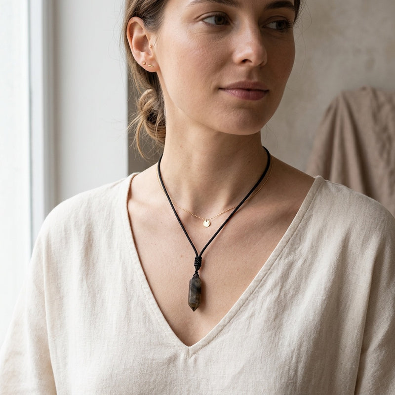Labradorite Gemstone Necklace "Totem"