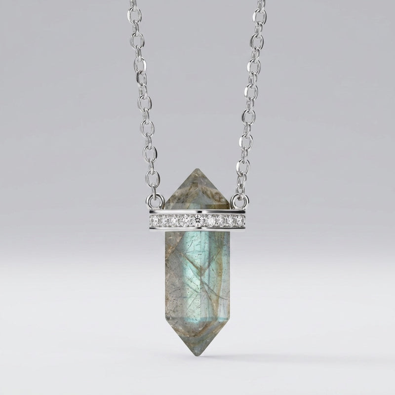 Dark Labradorite Necklace "Saturn"