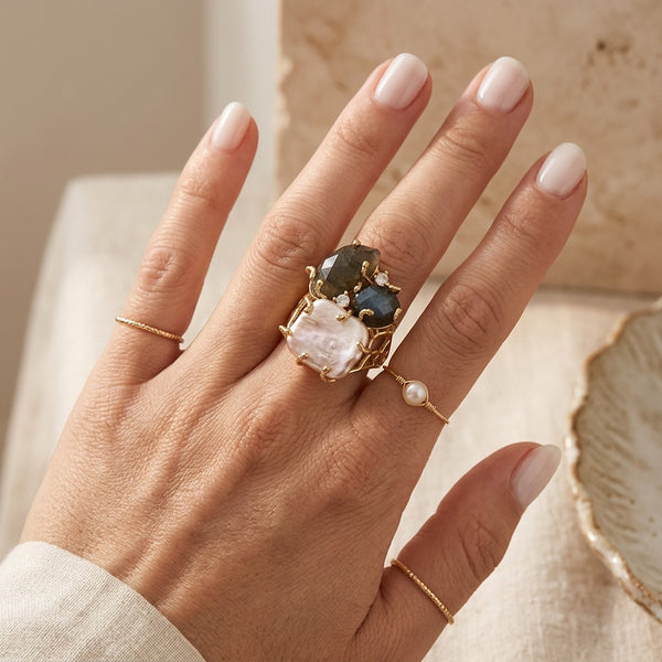 Labradorite Stone Ring "Diana"