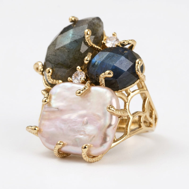 Labradorite Stone Ring "Diana"