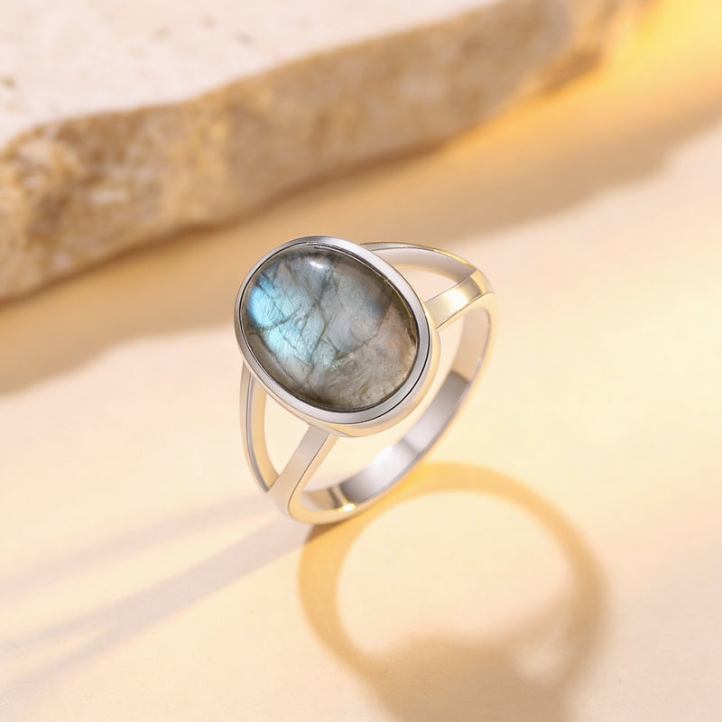 Labradorite Stone Ring “Northern Echo”