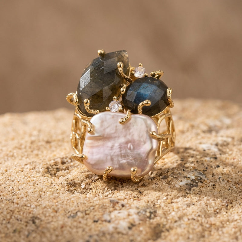 Labradorite Stone Ring "Diana"